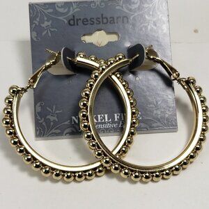 2/$30 Gold tone Dainty Hoop design Leverback Earrings - 1.65" Women's  Jewelry